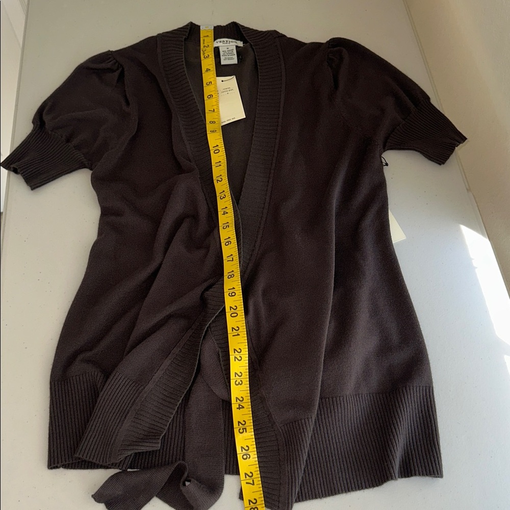 NWT Vertigo Paris Coffee Bean Color Knit Cadigan Sweater Sz.M. - Picture 9 of 15